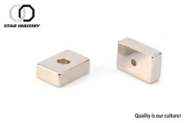 Sintered Permanent Countersunk Magnets Block N52 NdFeB Magnet With Center Hole