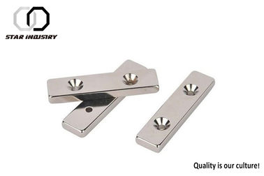 Double Holes Countersunk Magnets N52 Strong Block Shape For Kitchen Bathroom