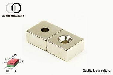 Strong Ndfeb Door Magnets For Multi Stopper N52 Countersunk Square Shape