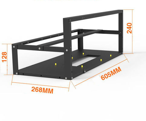 Good Cooling Open Air Mining Rig Frame, Steel Mining Frame Rig, 6GPU Crypto Coin Mining 8GPU (Black)